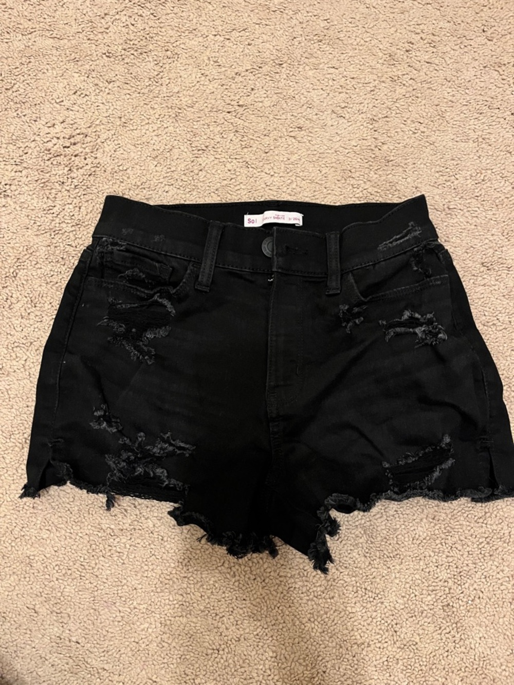 SO Black Distressed Denim Cutoff Shorts